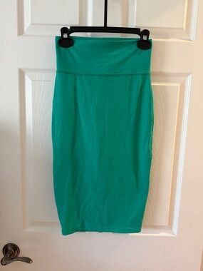 bebe Teal/Green High-Waist Pencil Skirt